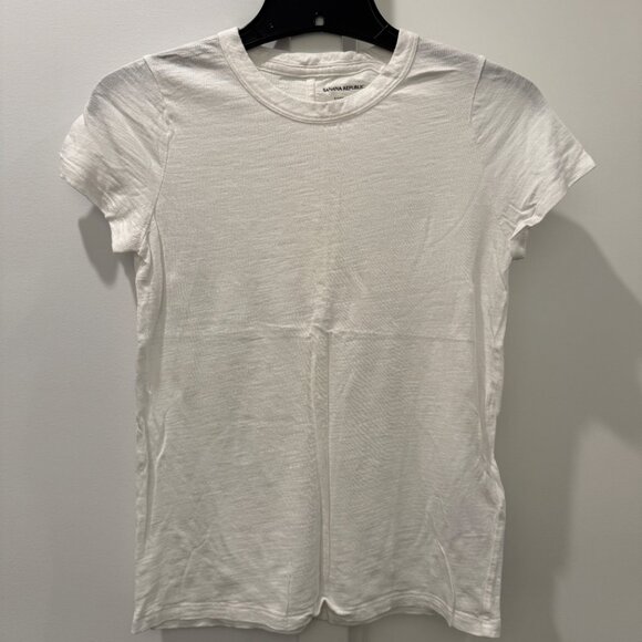 NEW Banana Republic S Cozy Slub Tee White Crewneck Tshirt Short Sleeve Small Top - Picture 7 of 13